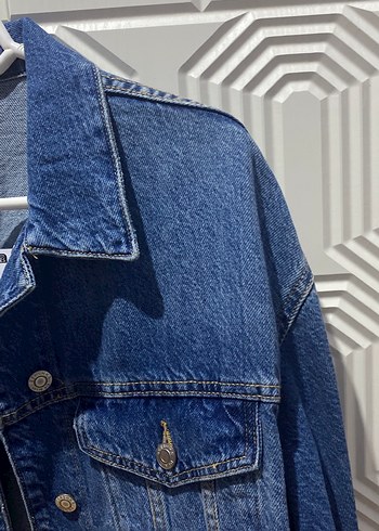 Düğmeli Mavi Denim Kadın Ceket - Görsel 4