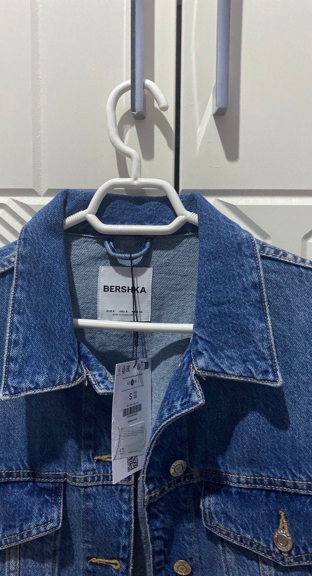 Düğmeli Mavi Denim Kadın Ceket - Görsel 2