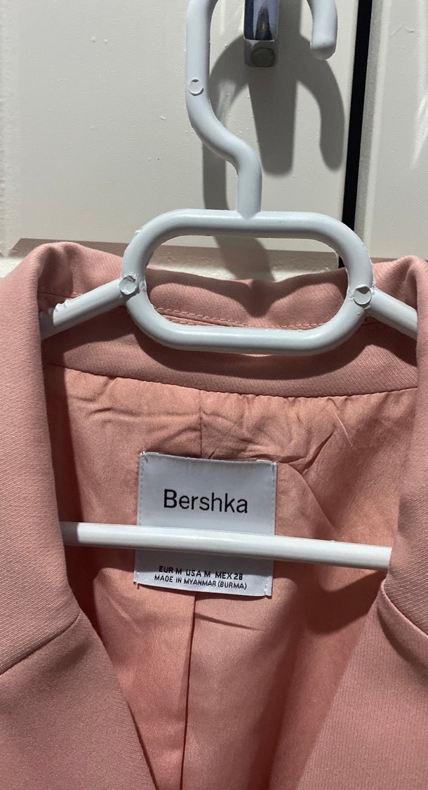 Pembe Düğmeli crop blazer Ceket - Görsel 3