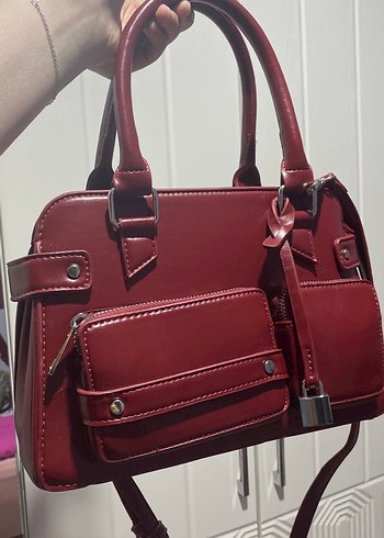 bershka orta boy kırmızı çanta - Görsel 6