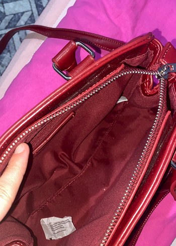 bershka orta boy kırmızı çanta - Görsel 8