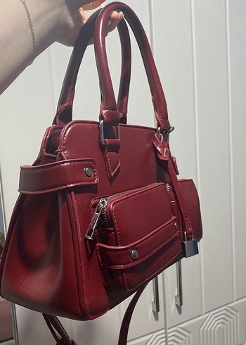 bershka orta boy kırmızı çanta - Görsel 5