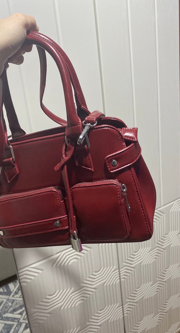 bershka orta boy kırmızı çanta - Görsel 4