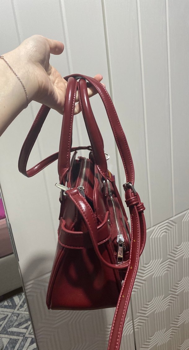 bershka orta boy kırmızı çanta - Görsel 3