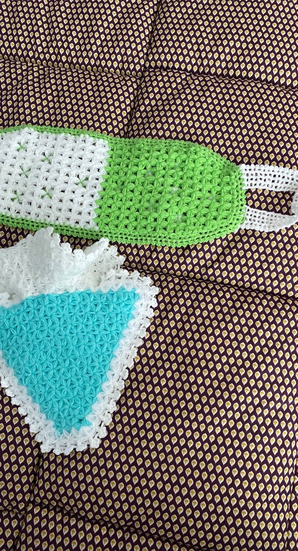 el emeği Örgü Banyo lifi Seti - Görsel 5