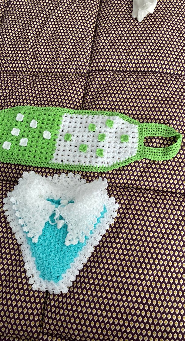 el emeği Örgü Banyo lifi Seti - Görsel 2