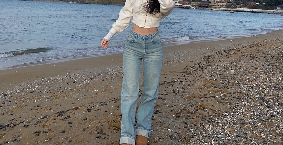 mavi soluk efekt vintage jean