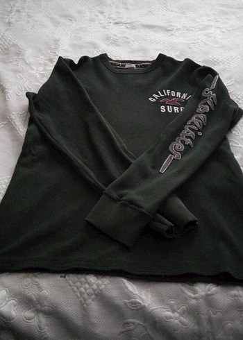 erkekler için koyu yeşil Uzun Kollu Sweatshirt - Görsel 4