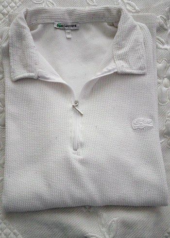 beyaz Uzun Kollu Polo Tişört - Görsel 7