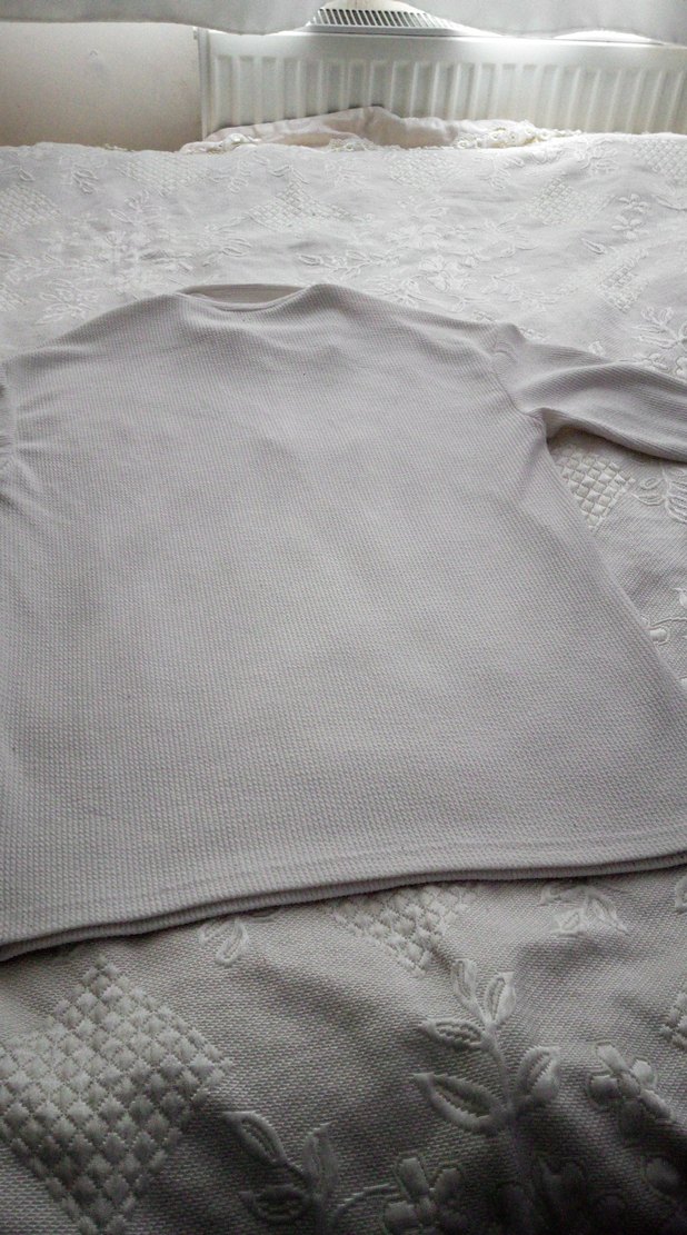 beyaz Uzun Kollu Polo Tişört - Görsel 5