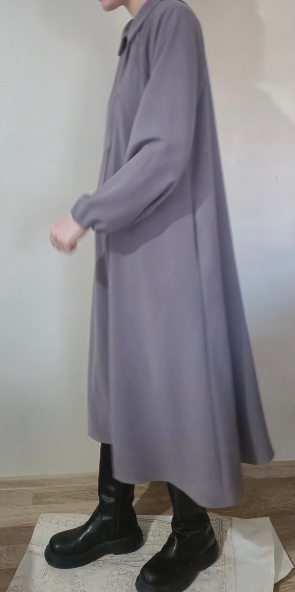 GRİ İNCE KIRIŞMAYAN KUMAŞ DIŞ KIYAFET - Görsel 3