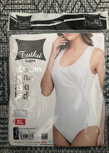 Tutku Beyaz Elastan İp Askılı Badi - Görsel 3