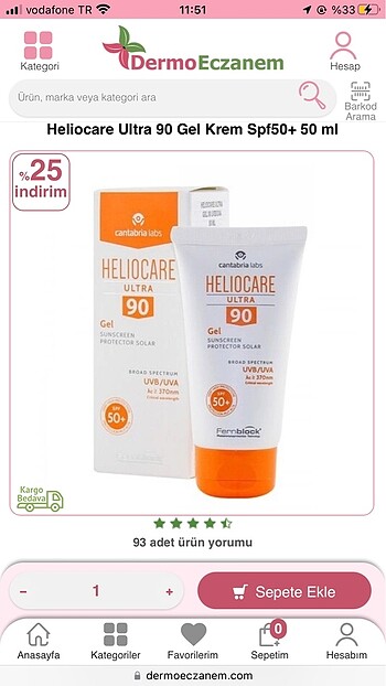HELİOCARE GEL GÜNEŞ KREMİ