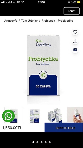 Beden Renk ÜMİT AKTAŞ OMEGA 3 PROBİYOTİKA