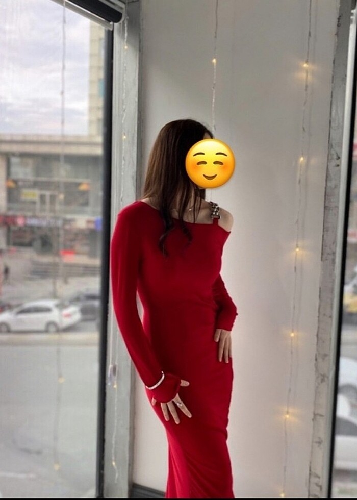 Kırmızı abiye elbise - Görsel 2