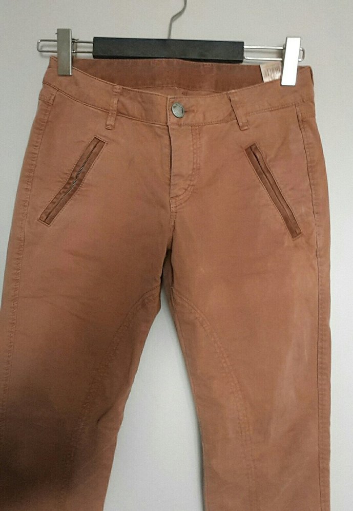 Kadın Kahverengi Süet Dar Paça Pantolon - Görsel 2