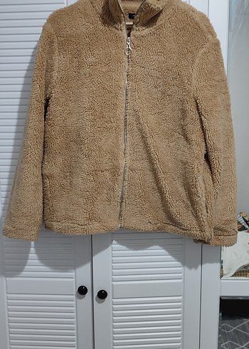 Bej Kadın Peluş Mont