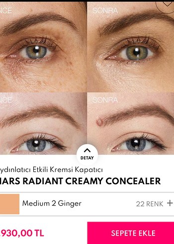 Nars NARS GINGER MEDIUM 2 SİLGİ KAPATICI ORJİNAL