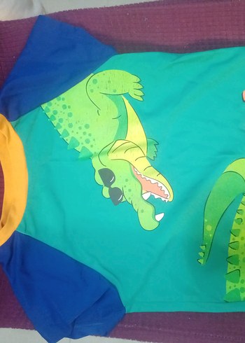 5 Yaş Beden Renkli Dinozor Baskılı Erkek Mayo kombin