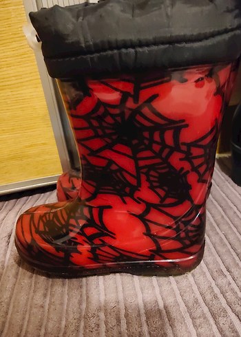 Erkek Çocuk Kırmızı Örümcek Ağı Desenli Lastik Bot - Görsel 3