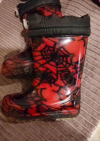 Erkek Çocuk Kırmızı Örümcek Ağı Desenli Lastik Bot - Görsel 2
