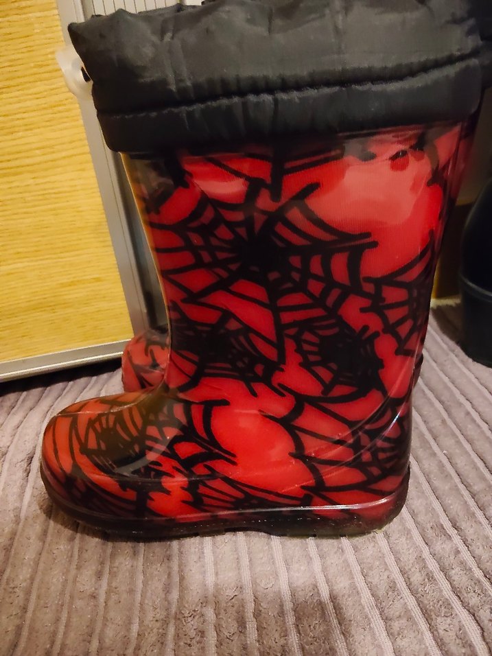 Erkek Çocuk Kırmızı Örümcek Ağı Desenli Lastik Bot - Görsel 3