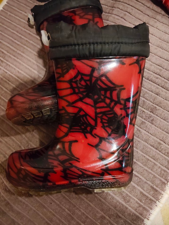 Erkek Çocuk Kırmızı Örümcek Ağı Desenli Lastik Bot - Görsel 2