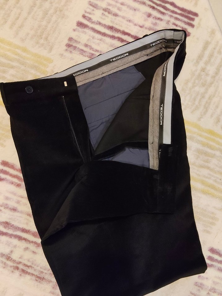 Siyah Erkek Uzun Kadife Pantolon - Görsel 3