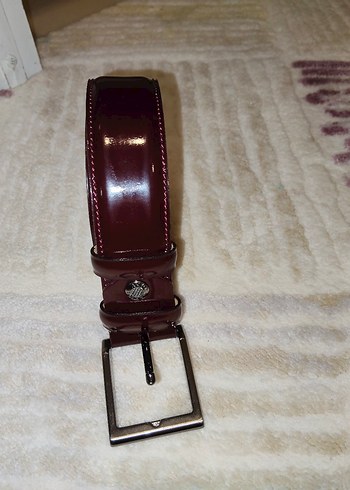 Parlak Bordo Erkek Kemer - Görsel 2