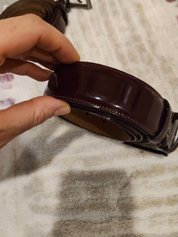 Parlak Bordo Erkek Kemer - Görsel 4