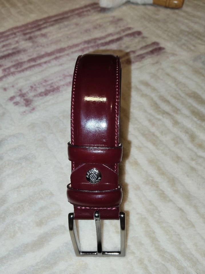 Parlak Bordo Erkek Kemer - Görsel 5