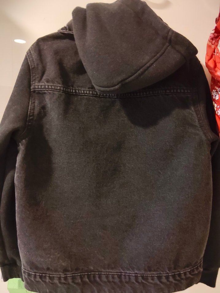 Erkek Çocuk Siyah Kot eskitme Ceket Kapüşonlu - Görsel 4