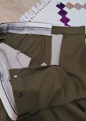 Düğmeli Haki Erkek Ofis Pantolonu - Görsel 2