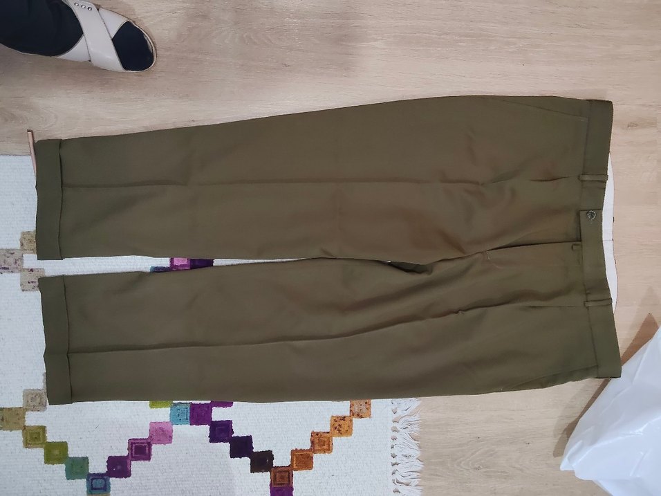 Düğmeli Haki Erkek Ofis Pantolonu - Görsel 4