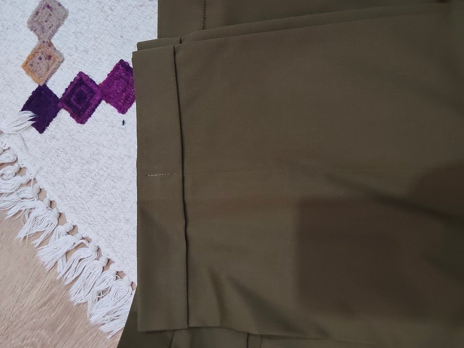 Düğmeli Haki Erkek Ofis Pantolonu - Görsel 3