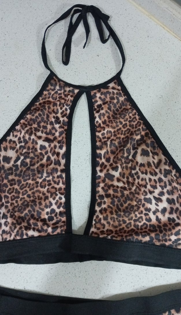 Leopar Desenli Mini Dantel Detaylı Bikini Takımı - Görsel 2