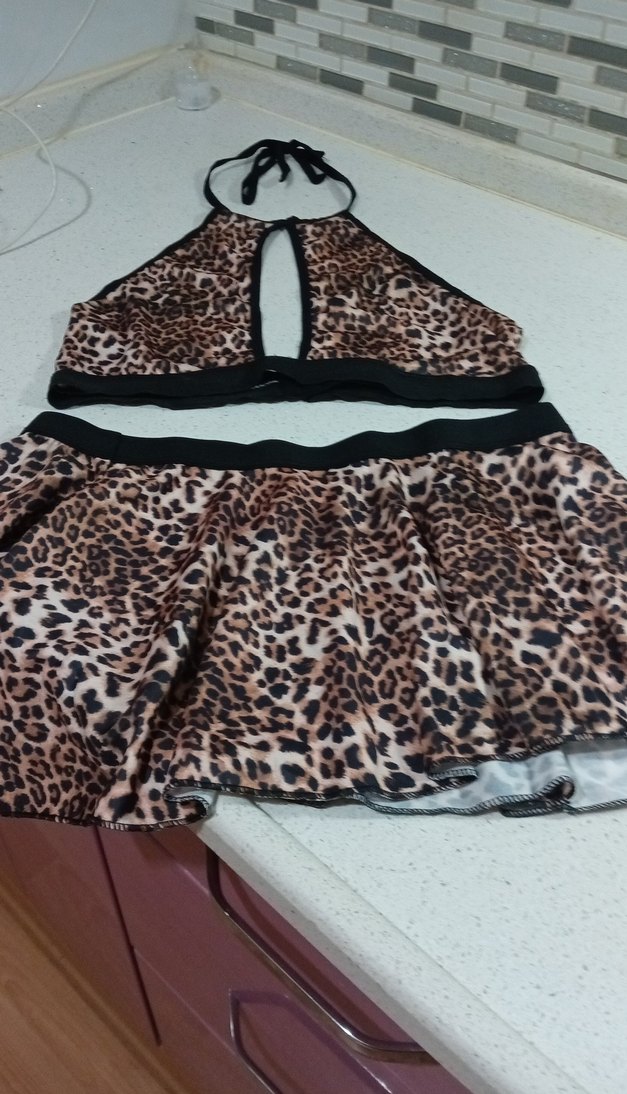 Leopar Desenli Mini Dantel Detaylı Bikini Takımı - Görsel 3