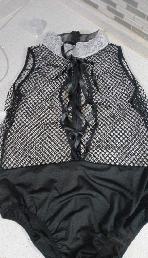 Uzun Siyah Nakışlı fantazi Hemşire kostümü - Görsel 2