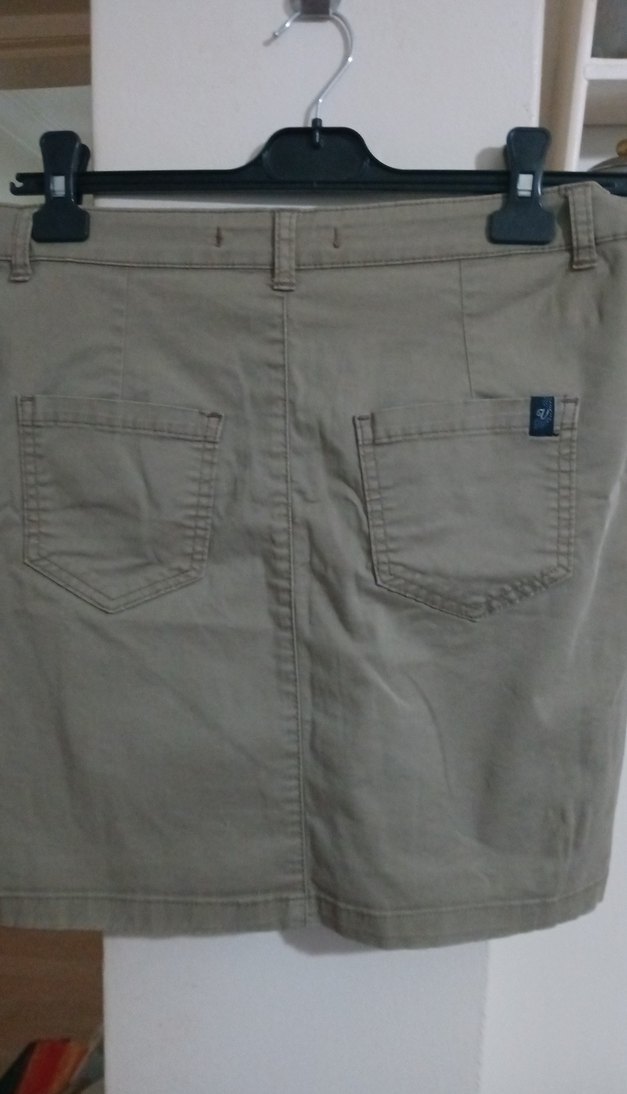 VENA Bej Mini Etek Rahat Kesim - Görsel 3