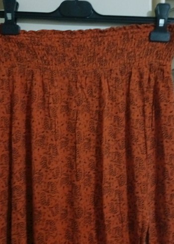 ADDAX Kırmızı Bağlamalı Uzun Bohem Etek - Görsel 2