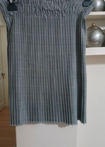 Gri Pilili Midi Etek - Görsel 3