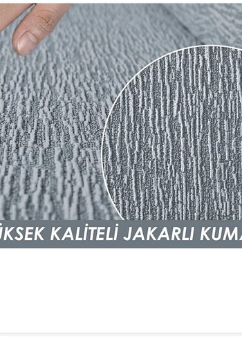 3 kişilik gri kanepe jakarlı örtü lastikli - Görsel 2