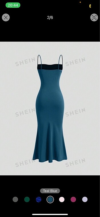 Sheinside SHEİN LACİVERT ELBİSE