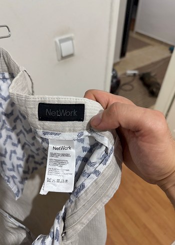 xl Beden beyaz Renk Network 52 Taş Keten Şort