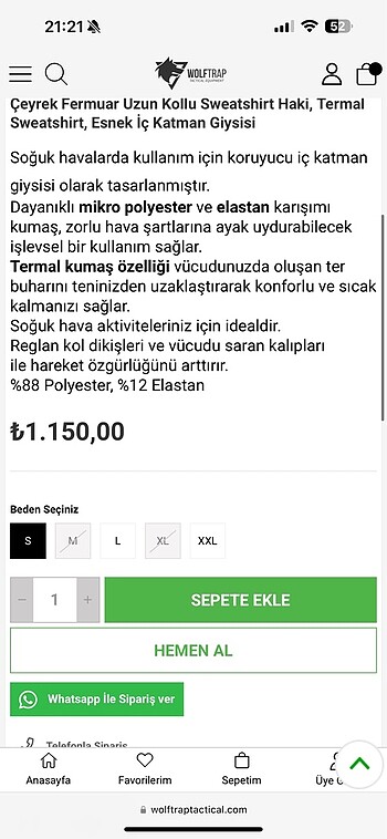 Diğer Wolftrap Çeyrek Fermuarlı Sweatshirt