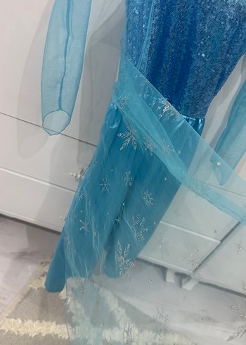 5 Yaş Beden mavi Renk Mavi Parlak elsa Kız Çocuk Kostümü elbise