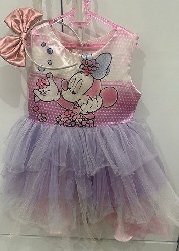 Kız Çocuk Pembe Fırfırlı doğum günüm Mickey mouse
