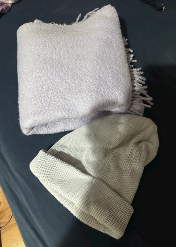 Pembe & lila atkı ve bere - Görsel 3