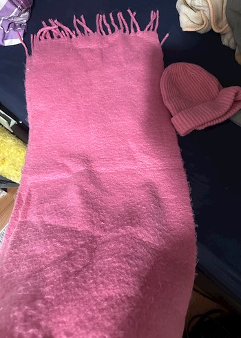 Pembe & lila atkı ve bere - Görsel 5