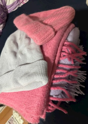 Pembe & lila atkı ve bere - Görsel 2